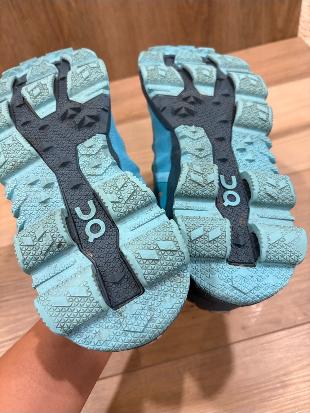 ON Clouds Cloudventure Trail Running Horizon Blue Teal Sulfer Green Athletic 8.5 - Picture 5 of 10